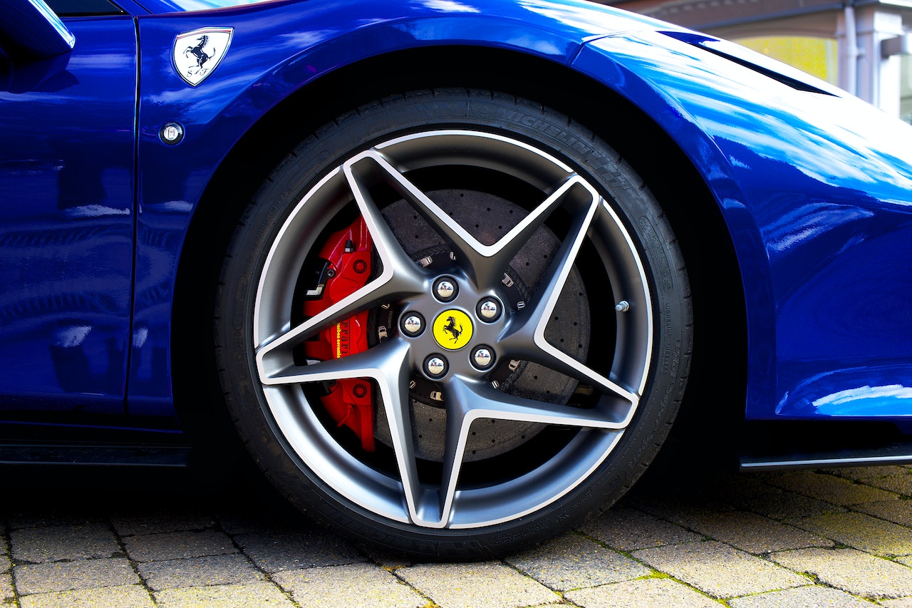 Car wheel close up